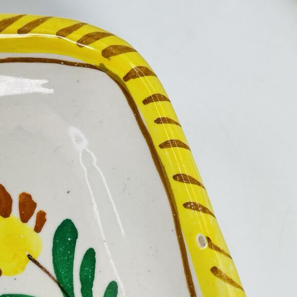 Italy Pottery Majolica Snack Tray Cup Holder Galletto Rooster Terracotta VTG - Picture 7 of 16